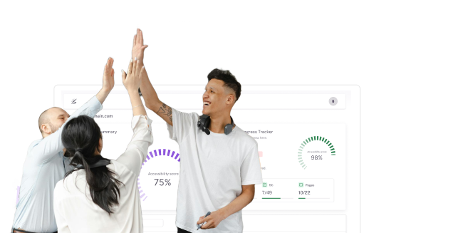 Partner geben sich ein gemeinsames High Five und lachen